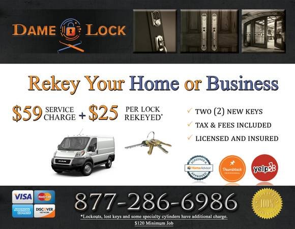 Locksmith for Real Estate Agents and Property Managers - Flat Rate Rekey (Call and speak with a licensed locksmith)