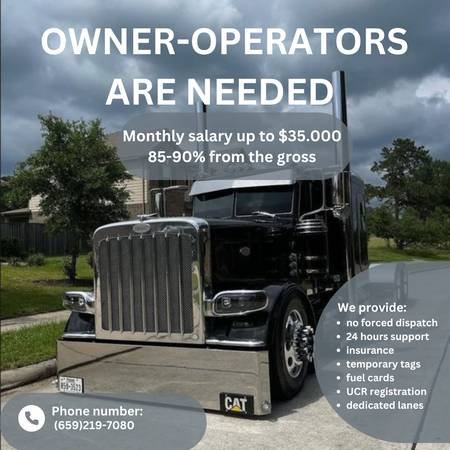 Owner Operator CDL A with Potential of $35,000 Monthly